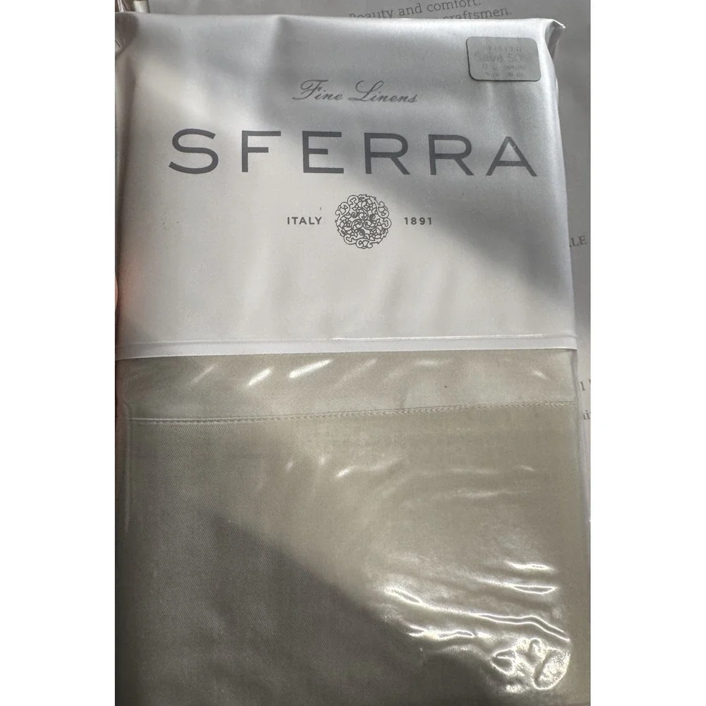 SFERRA Luxury Larro 2600‎ Beige Standard Pillowcase Set of Two 22x33